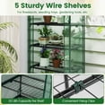 thumbnail image 6 of Costway 27” x 19” x 75” Mini Greenhouse with 5 Tier Shelves, PE Cover, Roll-Up Zipper Door Green, 6 of 11