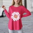 thumbnail image 2 of HCNTES Girls Long Sleeve T Shirts 10-12 Crewneck Fall Tee for Girls Trendy Basic Top for Girls Cotton Striped Colorblock Girls Sweatshirts(Red,7-8 Years), 2 of 4