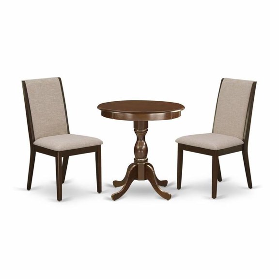 East West Furniture - ESLA3-MAH-04 - 3-Pc Dinette Set - 2 Kitchen Chairs and 1 Modern Kitchen Table (Mahogany Finish)