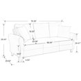 thumbnail image 5 of Pouseayar 78” Velvet Sofa Couch, 3 Seater Sofa with with 2 Pillow for Living Room Bedroom Office,White, 5 of 8