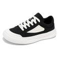 thumbnail image 2 of Men's Black & White Chunky Platform Sneakers with Geometric Accent, Casual Streetwear Shoes, 2 of 10
