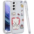 thumbnail image 3 of For Samsung Galaxy S21 FE Fan Edition Case, Fashion Layer Design Slim IMD TPU Protective, Shockproof Hybrid Stylish Durable Hard PC Phone Cover (Cute Bear), 3 of 10