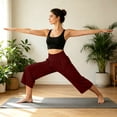 thumbnail image 6 of Plus Size Women's High Waist Cropped Wide Leg Yoga Pants with Pockets, 92% Polyester 8% Spandex, Casual Loose Trousers Athletic Jogging Fitness Outdoor Lounge, Womens Cropped, 6 of 9