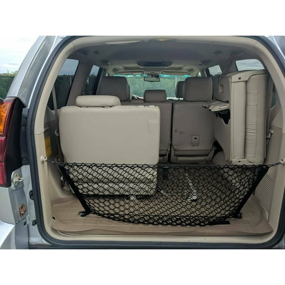 EACCESSORIES EA Trunk Organizer Cargo Net for Lexus GX470 2003-2009 – Envelope Style Cargo Net – Premium Mesh Elastic Car Trunk Organizer Vehicle Carrier Storage – Compatible Lexus GX470 2003-2009