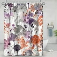 thumbnail image 4 of Watercolor Floral Shower Curtain Purple and Grey Flowers Abstract Herbs Botanical Shower Curtains for Bathroom Bathtubs Decor Washable Durable Polyester Fabric 72x84 Inch with Hooks, 4 of 6