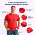 thumbnail image 3 of BILLIONHATS Men’s Cotton T-Shirt 6 Pack, Big Tall Short Sleeve Lightweight Tees for Men, Packs of Bulk T-Shirts (3X-Large), 3 of 7