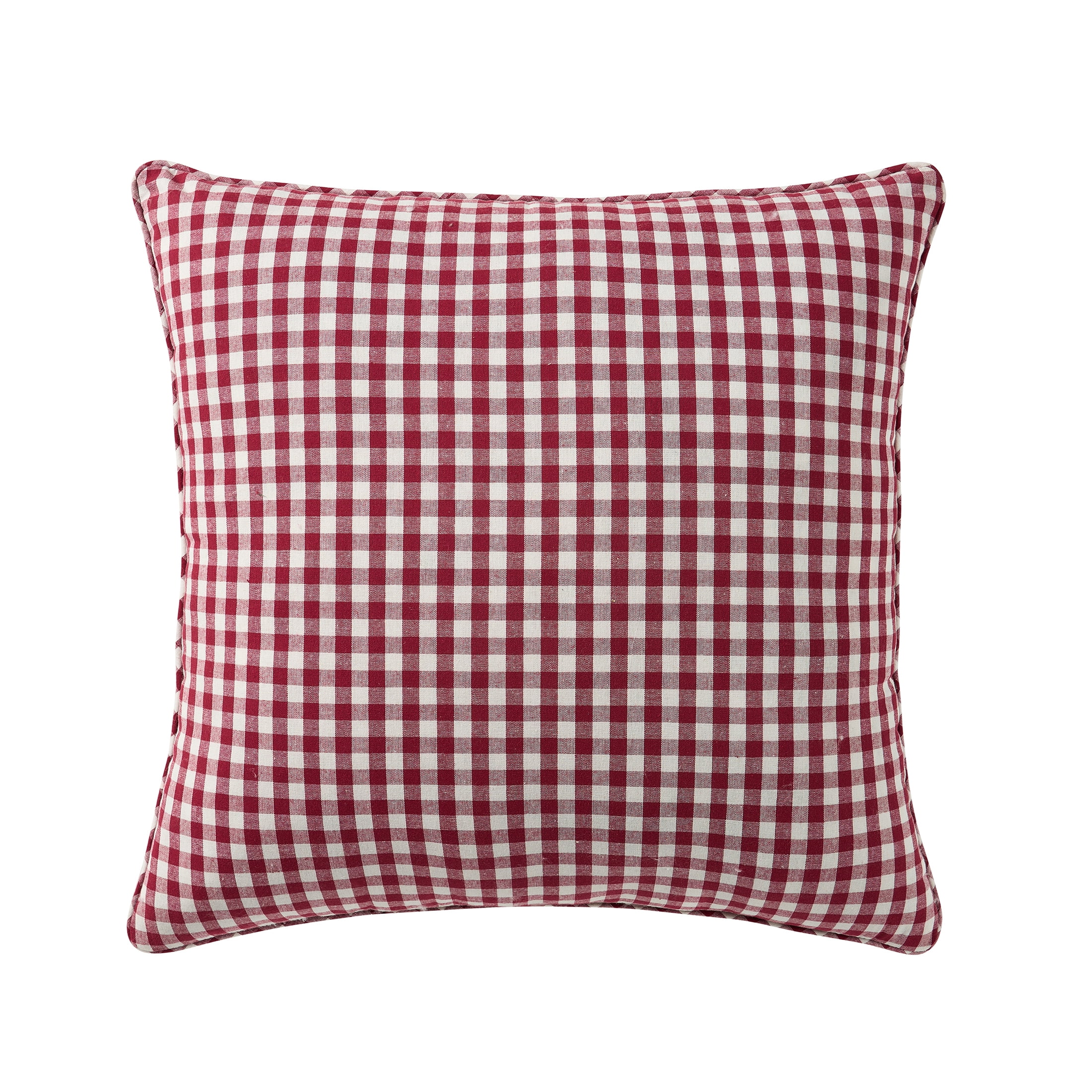 My Texas House 18" x 18" White/Red Ogee Embroidered Decorative Pillow Cover