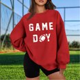 thumbnail image 2 of Uootdi Game Day Long Sleeve Sweatshirts for Women Football Season Graphic Sweatshirt Round Gift Neck Loose Pullover Tops Trendy Outfits, 2 of 3