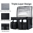 thumbnail image 3 of Insulated Food Delivery Bag with 4 Cup Holder, XXX-Large Insulated Grocery Bags with Zippered Top, Catering Cooler Bags with Drink Carrier, Commercial Food Warmer for Uber Eats/Doordash, 3 of 8