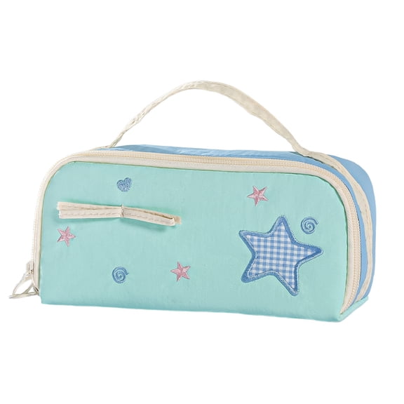 YIMWNYI Star Multi-Layer Pencil Case, Large Capacity Handheld Stationery Bag, Portable Pen Organizer Pouch, Sturdy Fabric Desk Storage Tote, Versatile Cosmetic Travel Kit