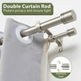 thumbnail image 2 of Double Curtain Rods 72-144 Inches for Windows, 1 Inch Diameter Adjustable Heavy Duty Drapery Rod with Aluminum Alloy Brackets and Finials, Modern Stylish Dual Curtains Rod, Brushed Nickel, 2 of 7