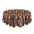 thumbnail image 5 of Brown Christmas Dessert Pattern Round Tablecloth 60"x60",Wrinkle Wipeable Table Cloth for Kitchen Dining Room Picnic Patio Party, 5 of 6
