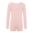 thumbnail image 3 of Haitryli Kids Girls Gymnastics Leotard Long Sleeve Ballet Dance Bodysuit Biketard Tumbling Unitard with Shorts Pink 12, 3 of 6