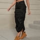 thumbnail image 4 of ICHUANYI Clearance Women's Spring And Summer Work Dress Pocket Skirt Casual Mid-length Skirt(Black, M) ICHUANYI WER2023081009638, 4 of 5