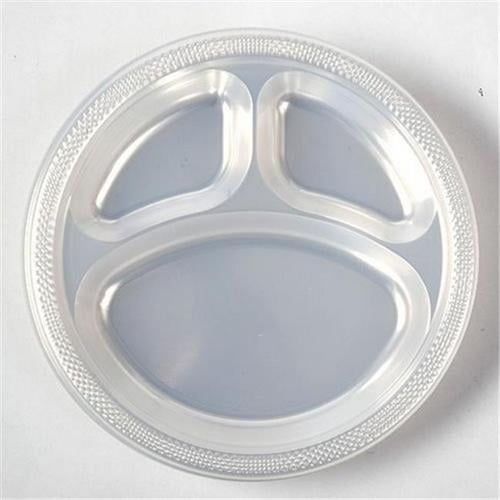 Amscan 43033. 86 Clear Plastic Divided Dinner Plates 10. 25 inch Pack