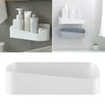 thumbnail image 2 of Plastic Bathroom Shelf Organizer Adhesive Shower Shelf Drill Free Geometric Shape Wall Storage Rack Organizer Soap Shampoo Holder (White), 2 of 8