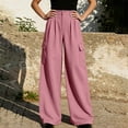 thumbnail image 6 of MYAOYINo Boundaries Womens High Waisted Cargo Pants Wide Leg Pleated Casual Work Trousers with Functional Pockets, 6 of 8