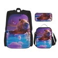 thumbnail image 1 of KLL Capybara Bathtub Fun for Backpack With Lunch Box,Casual Laptop Backpack Lunch Bag/Pencil Bag/Backpack Bookbag for Boys and Girls Backpack Set(3PCS), 1 of 7