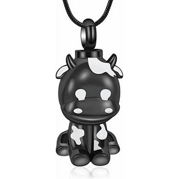 Cow Cremation Urn Necklace Ashes Jewelry Stainless Steel Cremation Necklaces Memorial Keepsake Jewelry