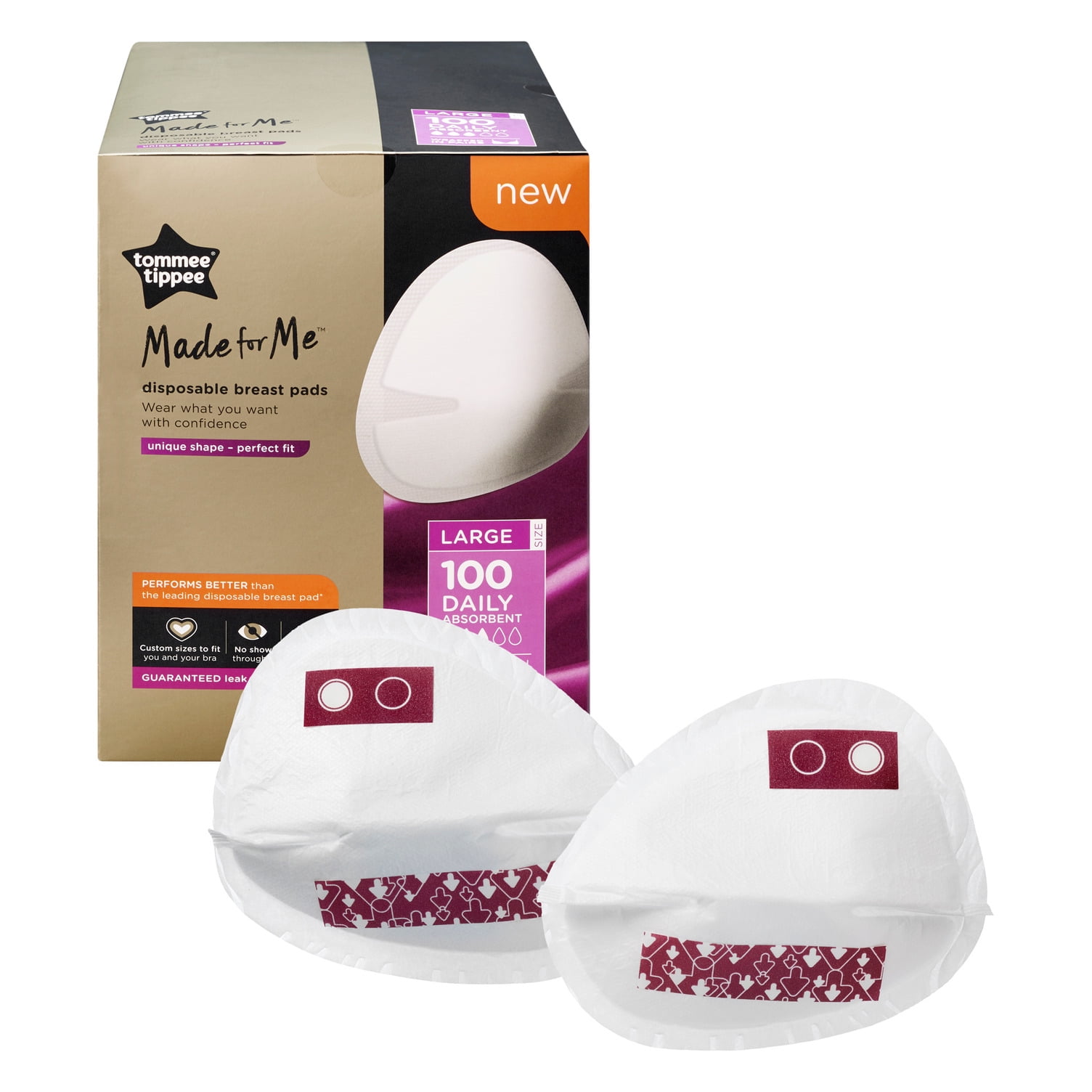 Tommee Tippee Made for Me Daily Disposable Breast Pads – Large, 100ct