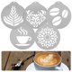 thumbnail image 3 of Kearding Molde para dibujar café de 5 piezas, diseños impresionantes con plantillas de acero inoxidable, plantillas de café fáciles Juegos de servir café y té, 3 of 6