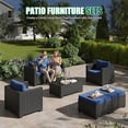thumbnail image 2 of ClouddWell 4 Seat Outdoor Patio Furniture Set, Patio Conversation Sets with Thick Waterproof Cushions & Storage Coffee Table(Blue), 2 of 8