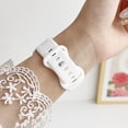 thumbnail image 4 of Compatible for Apple Watch Band 49mm 45mm 44mm 42mm, Mermaid Engraved Pattern iWatch Strap Soft Silicone Sport Wristband Replacement Band for iWatch Ultra 2/1 Series 9 8 7 6 5 4 SE 3 2 1, White, 4 of 6