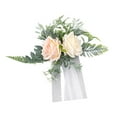 thumbnail image 1 of Arreglo floral para el pasillo, arco de rosas artificiales, flores y cintas para boda naranja amarillo claro, 1 of 2
