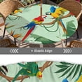 thumbnail image 5 of ARTSLION Round Outdoor Tablecloth For Up To 44in With Umbrella Hole & Zipper Waterproof Elastic Edge Fitted Table Cover Big Sunflower For Patio Picnic Party, Tropical Parrots, 5 of 6