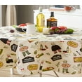 thumbnail image 7 of Ivory Italian Bistro Chef 60 x 84 inch Oval Vinyl Holiday Tablecloth with Flannel Backing, 7 of 7