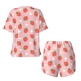 thumbnail image 6 of Wukai Strawberry Women's Pajama Set,Short-Sleeve Top and Shorts with Elastic Waistband and Pockets for Loungewear, Yoga, and Casual Wear-3X-Large, 6 of 8