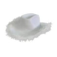thumbnail image 2 of West Feather Cowboy Hat, Solid Color Wide Brim for Party Party Costume Decorations , White, 2 of 7