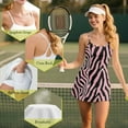 thumbnail image 3 of Psesaysky Pink Zebra Print Golf Dress for Women Sleeveless Tennis Dresses with Shorts and Pockets Spaghetti Strap Workout Athletic Dresses, Size XL, 3 of 5