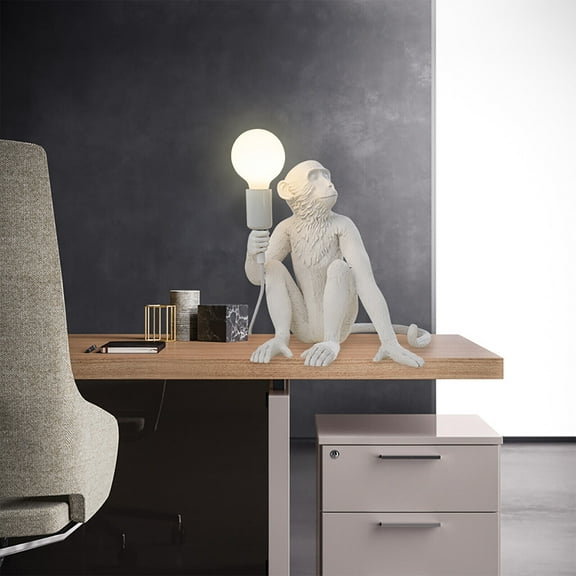 Vintage Monkey Table Desk Lamp Living Light E26 Resin Simian Lighting Fixture US