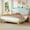 King-White, variant on Litake Full Size Bed Frame, Boucle Platform Bed Frame with LED Lights, Upholstered Headboard with Built-in Charging Station, No Box Spring Needed, Easy Assembly, Cream
