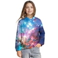 thumbnail image 2 of Hoodies for Girls Galaxy Print Relaxed Pullover Hoodie Top Cozy Fall Winter Girls Hoodies Size 3-4Y, 2 of 8