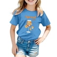 thumbnail image 1 of Chemises pour Tout-Petits Imprimé Coloré Carnaval Col Rond Manches Courtes T-Shirt Hauts pour Filles, T-Shirts Bleus 2 Ans-3 Ans, 1 of 4