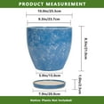 thumbnail image 6 of EPFamily 10 inch Blue Ceramic Plant Pot with Saucer & Drainage, Large Indoor Floor Planter with Mottled Glaze for Patio & Garden, 6 of 6