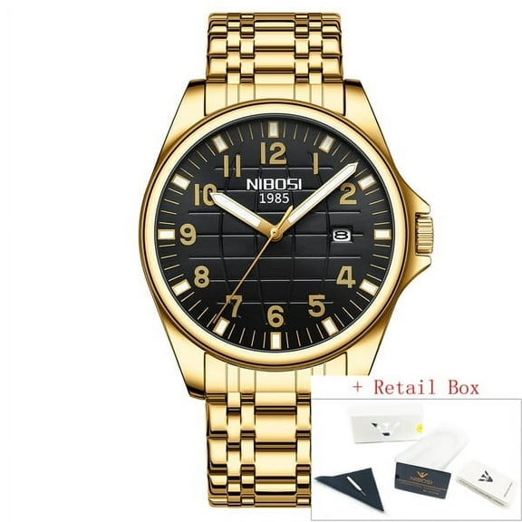 Nibosi New Men Fashion Ultra Thin Watches  Waterproof Luminous Date Watch For Man Business