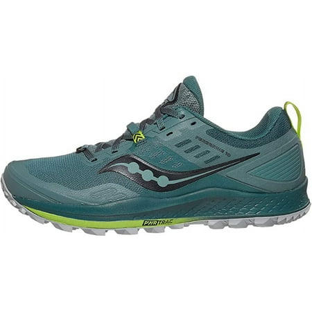 Saucony Men's Peregrine 10 Trail Running Shoe, Steel, 14 D(M) US