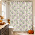 thumbnail image 3 of Watercolor Floral Shower Curtain Set - Standard 72" x 72" Washable Bathtub Curtain with 12 Hooks, Spring Flowers Blossom Leaves Beige Waterproof Fabric Stall Shower Curtains for Bathroom Décor, 3 of 8