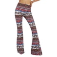 thumbnail image 3 of Douhoow Women Juniors Boho Vintage Stretchy Bell Bottom High Waist Flare Pants Hippie Baggy Wide Leg Palazzo Trousers, 3 of 9