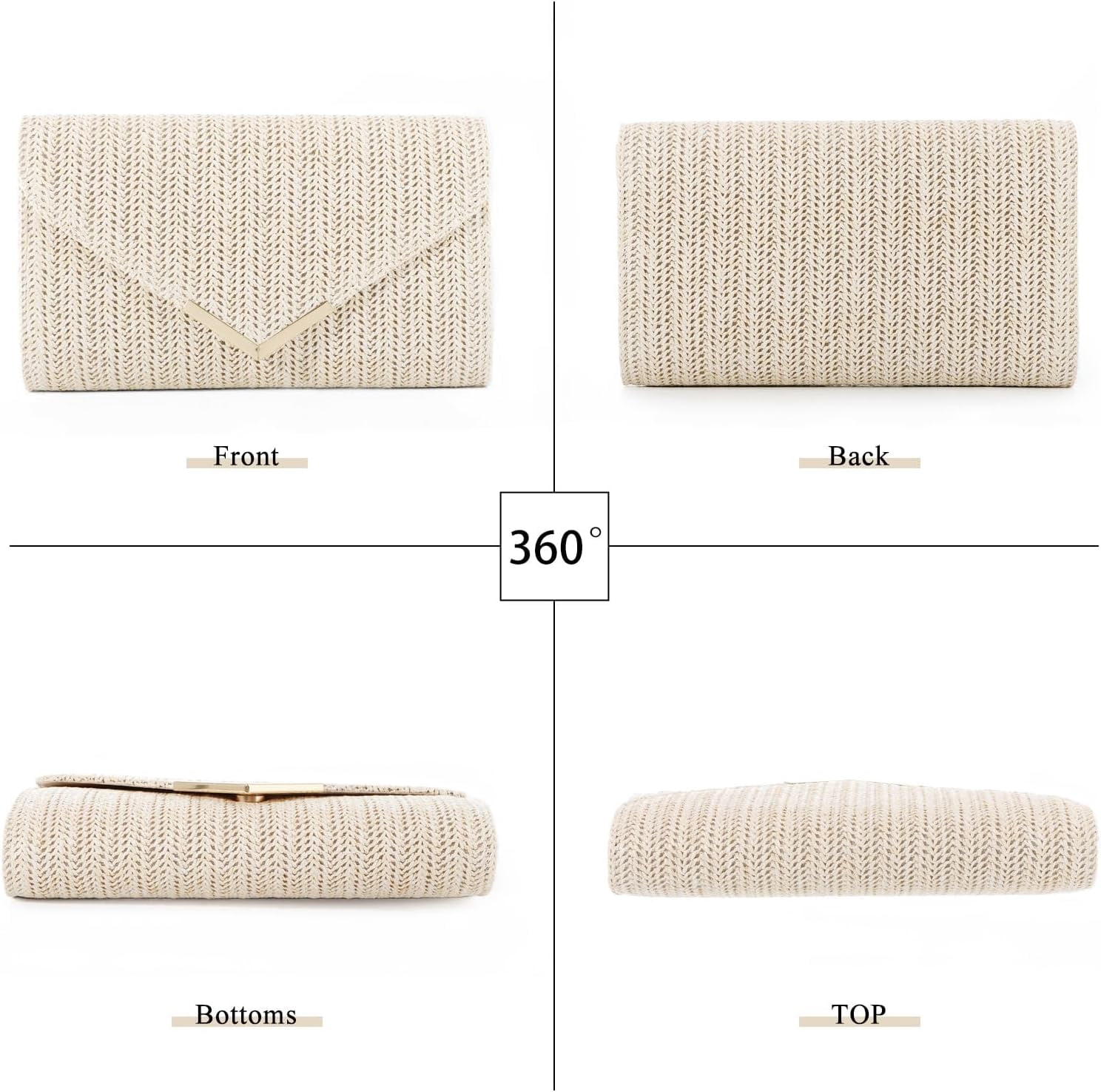 Straw Clutch Rattan Woven Summer Evening Woven Bag Beach Handbag
