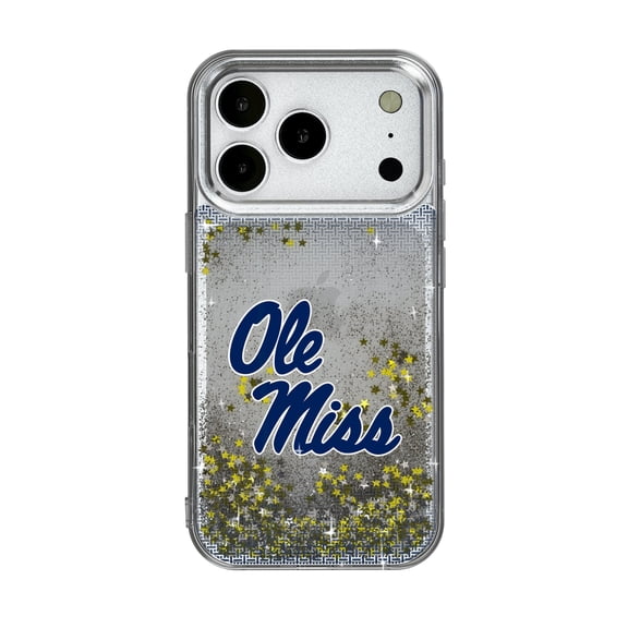 Ole Miss Rebels Linen Logo iPhone Glitter Case