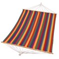 thumbnail image 5 of Sterling Sports Cotton Hammock with Wooden Spreader for Outdoor Patio Yard Poolside, 5ft Wide for 2 Persons, 420 lbs Capacity, Rainbow Trai, 5 of 9