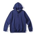 thumbnail image 2 of Gibobby Sudadera con capucha hombre Camisetas casuales con capucha para hombre de manga corta de color liso(Azul oscuro,XG), 2 of 5