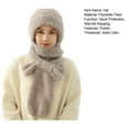 thumbnail image 7 of Skymirror Women Winter Hat with Integrated Scarf Thick Warm Knitted Windproof High Elasticity Full Protection Outdoor Travel Cold Weather Cap, 7 of 7