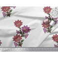 thumbnail image 2 of Soimoi Poly Georgette Fabric Leaves & Floral Block Print Fabric by The Yard 52 Inch Wide, 2 of 3