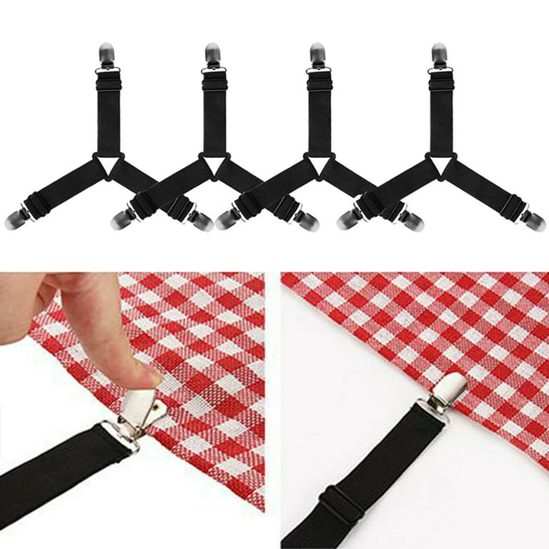 Adjustable Triangle Elastic Suspenders Gripper Holder Straps Clip