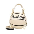 thumbnail image 4 of Bolso bandolera con forma de baloncesto, de PU, con cremallera, para teléfono en vacaciones. Blanco, 4 of 9